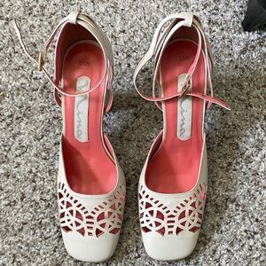 Nina Cream Heels with Pink Insole